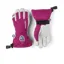 Hestra Army Leather Heli Ski Junior Ski Gloves In Fuchsia Pink